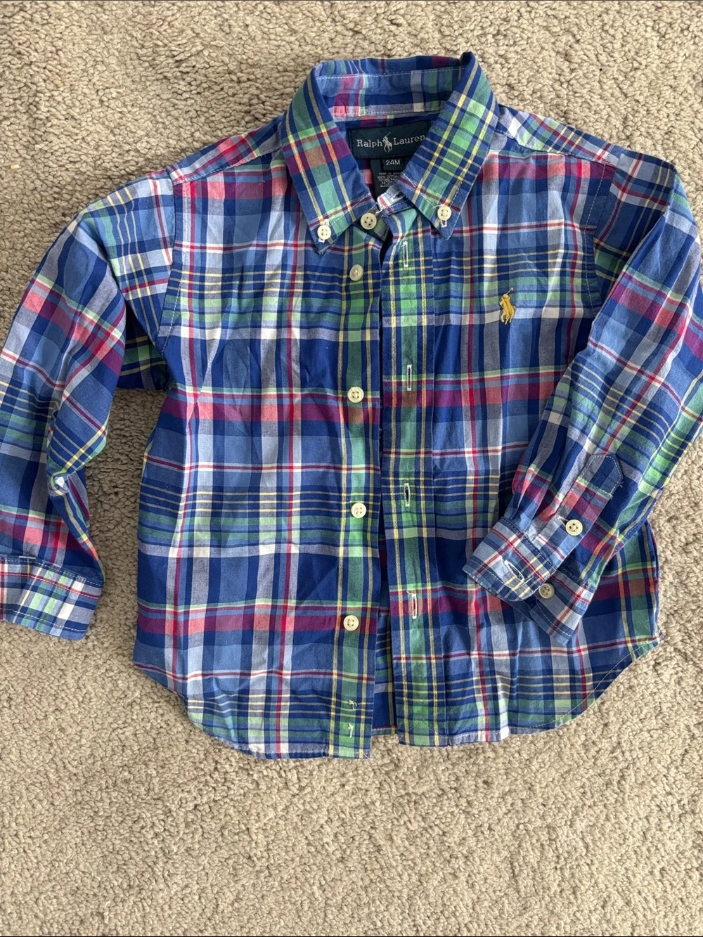 Ralph Lauren toddler boys Multicolor Plaid Button-Down Shirt